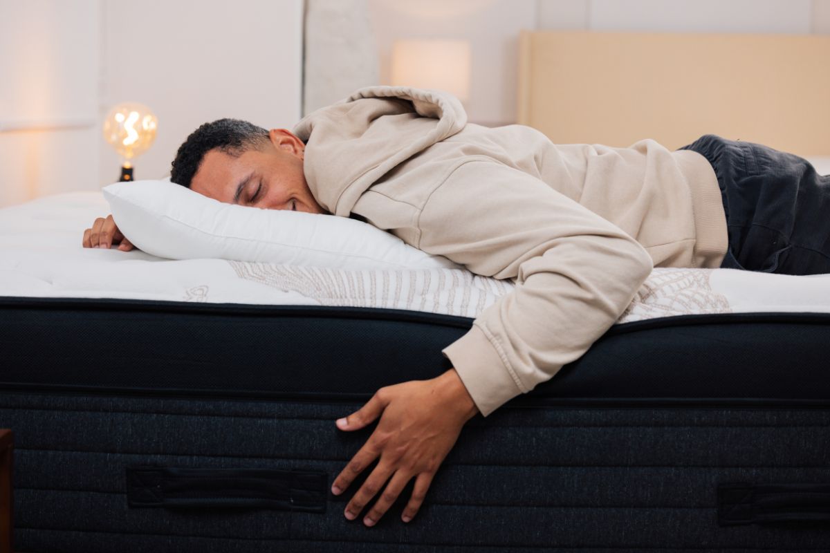 A man lying down on a Nolah Evolution 15