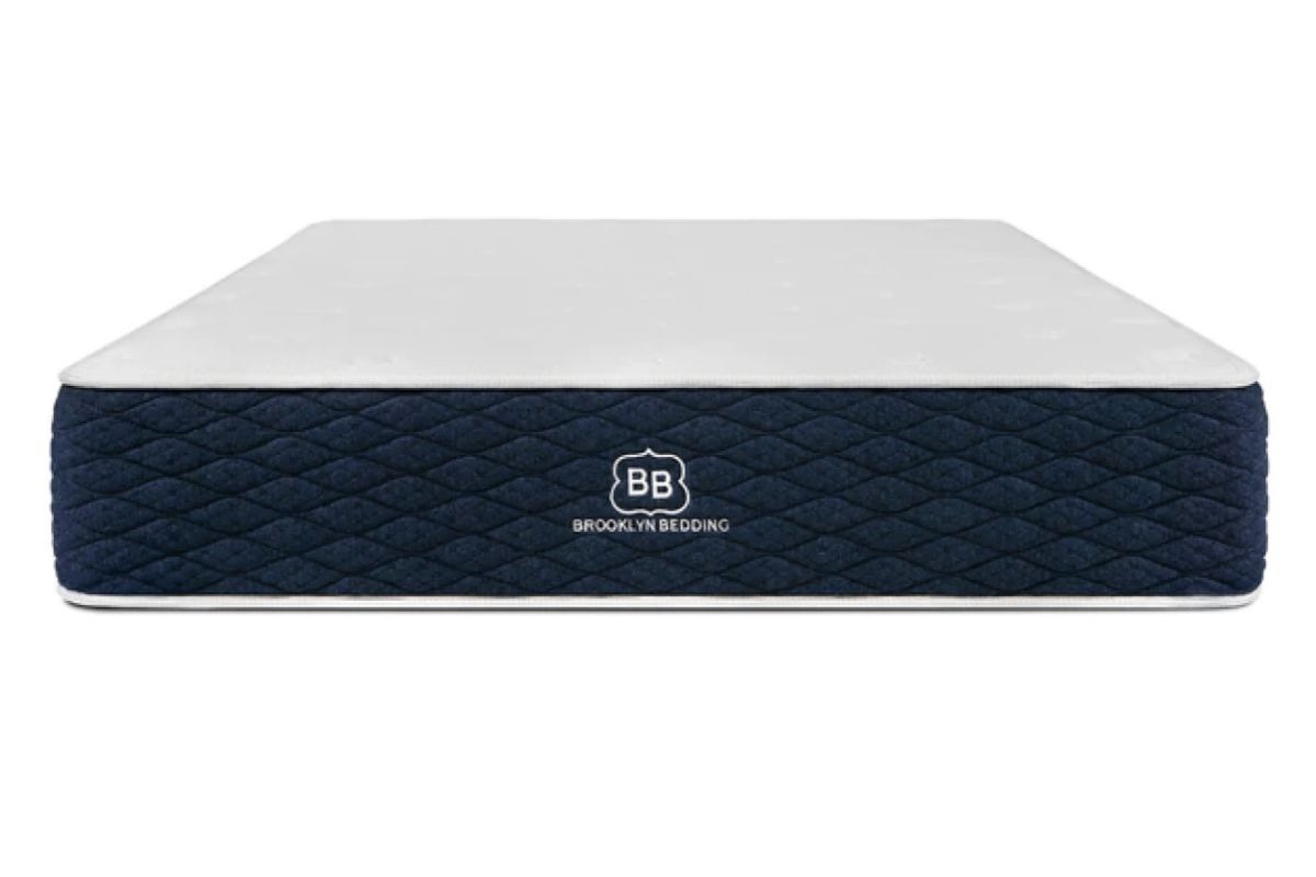 Brooklyn Bedding Signature Hybrid mattress full view showing construction and materials used for safe sleep