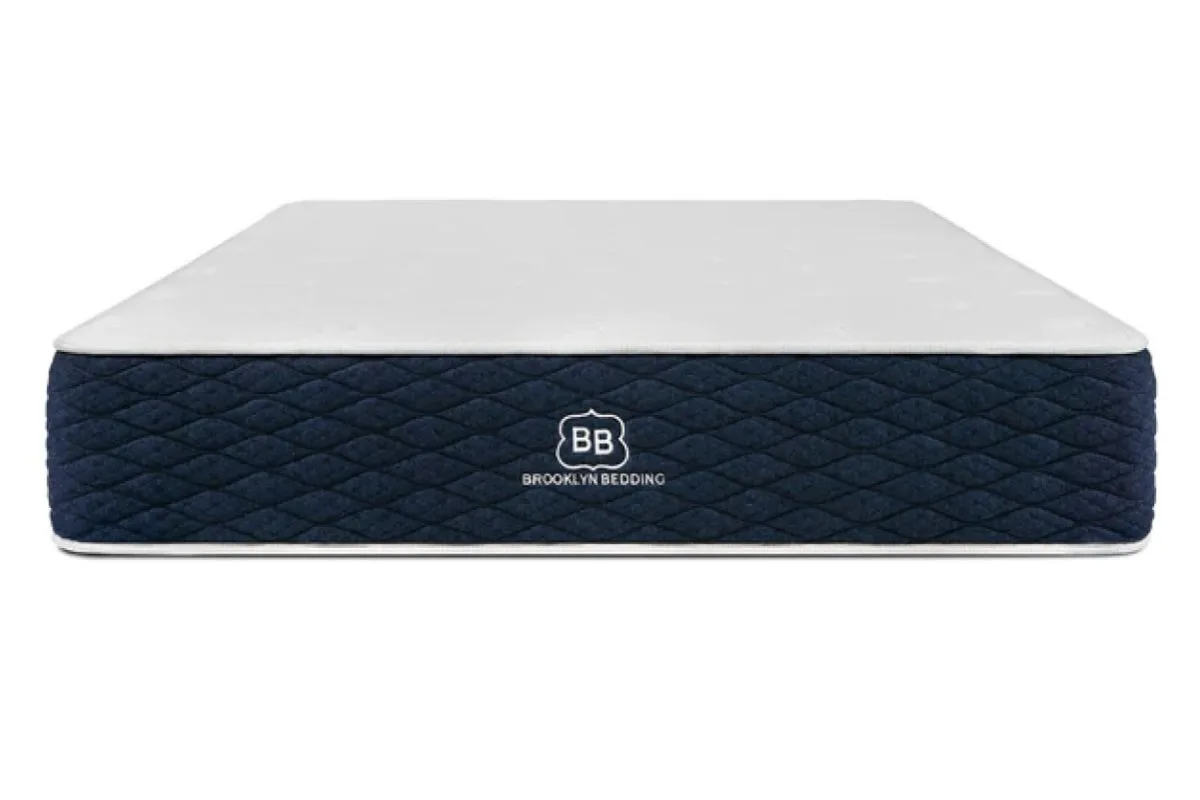 Brooklyn Bedding Signature Hybrid mattress full view showing construction and materials used for safe sleep