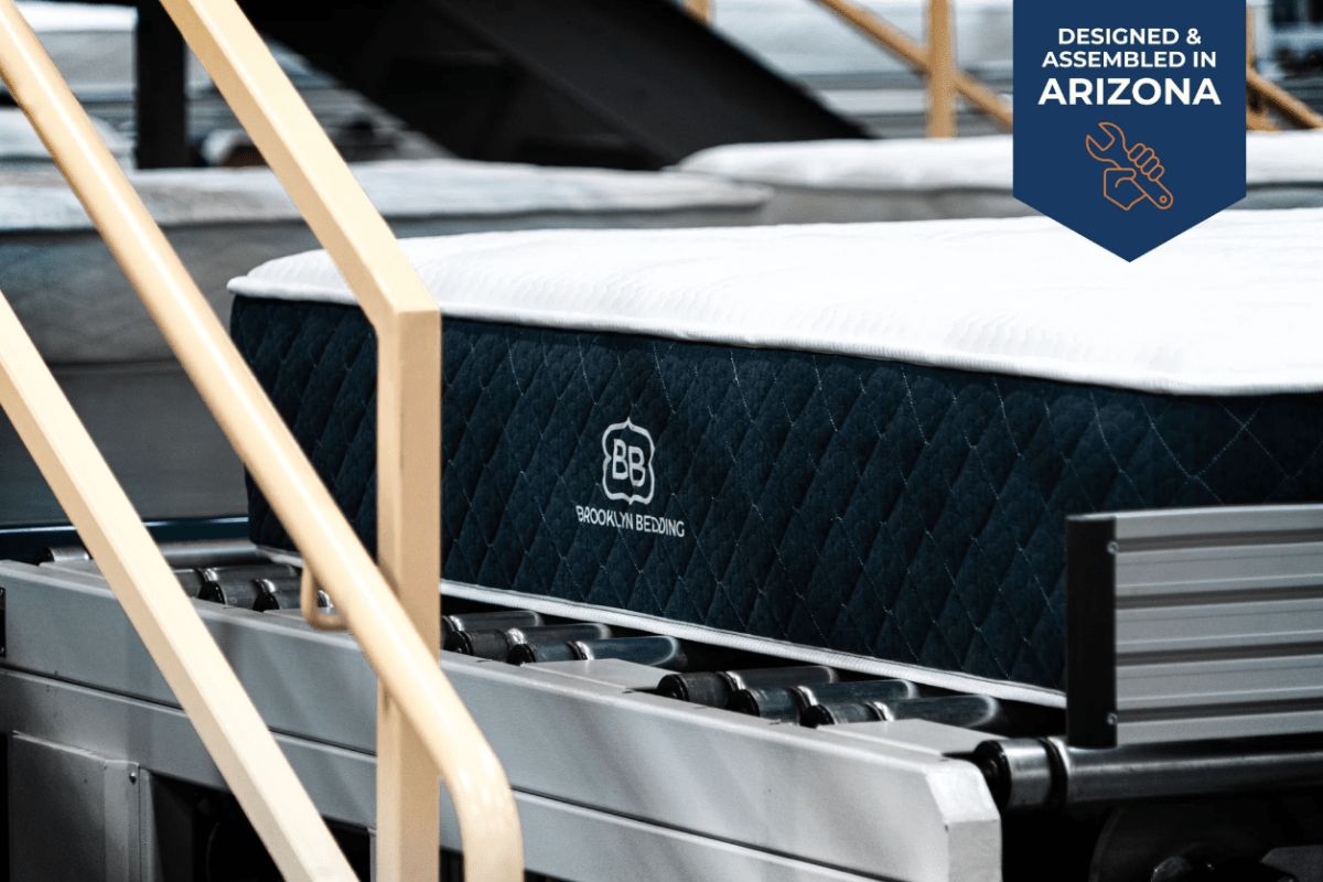 Brooklyn Bedding Signature Hybrid mattress being assembled in factory showing quality control during trial period expectations
