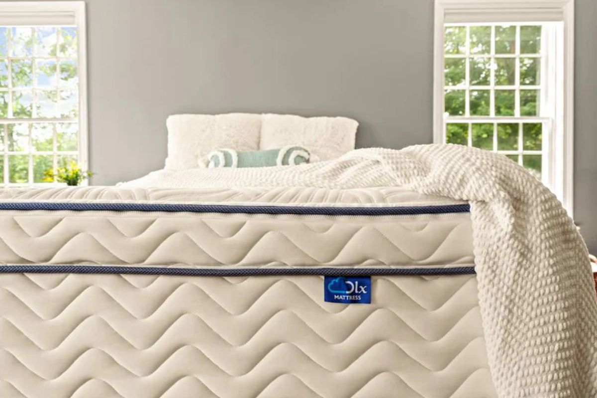 DLX Premier Hybrid mattress setup showing full-size bed before initiating a return