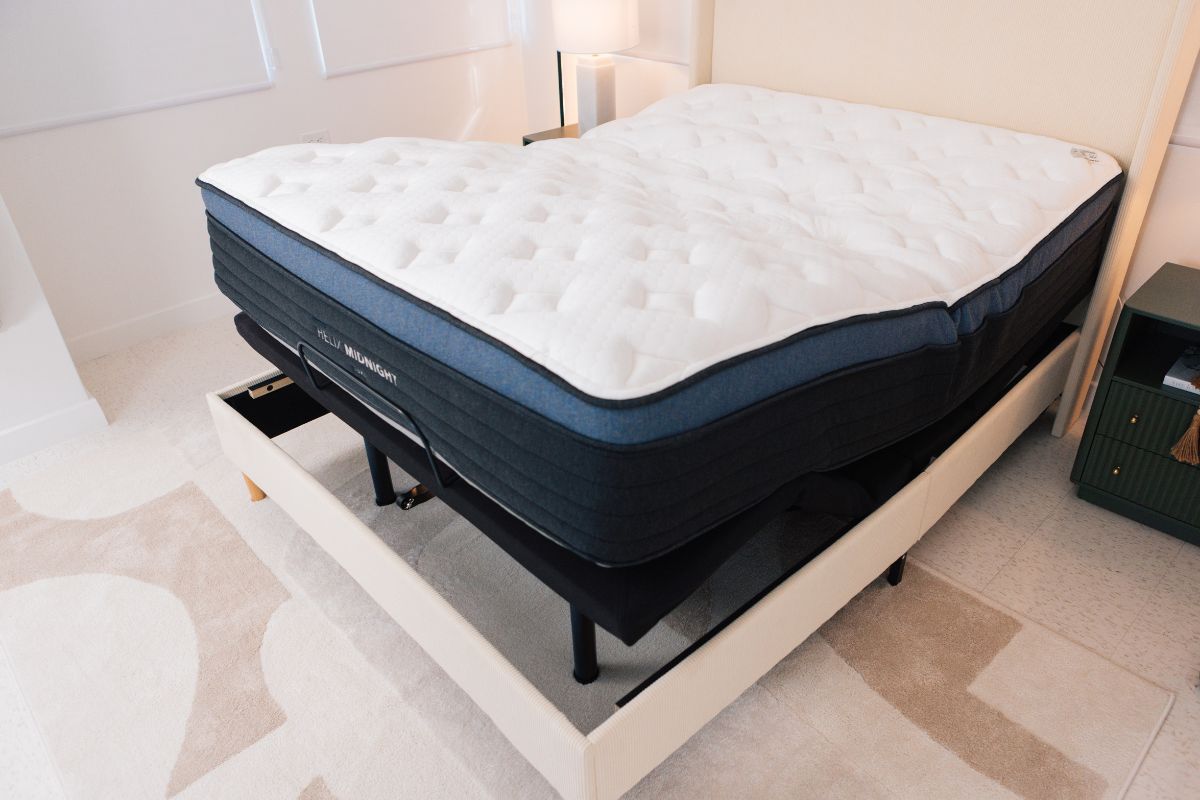 The Helix Midnight Luxe in a bedroom.