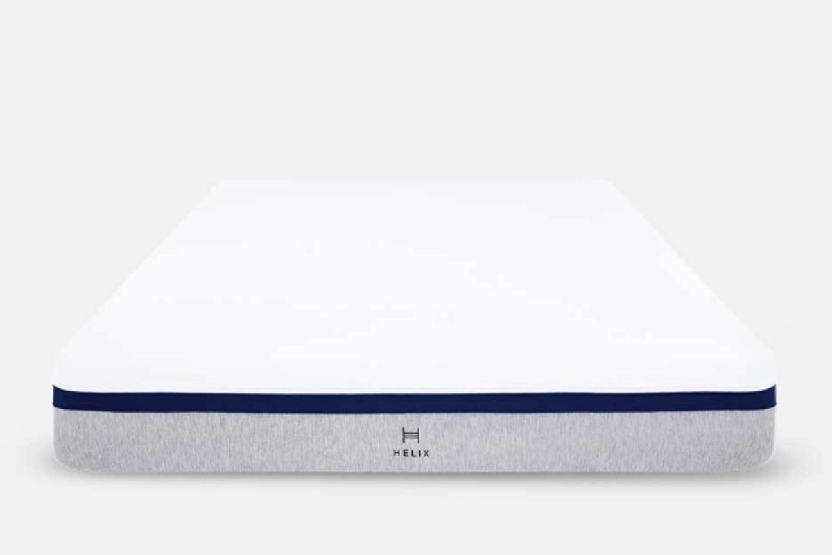 Helix Midnight mattress displayed without bedding as part of return eligibility inspection