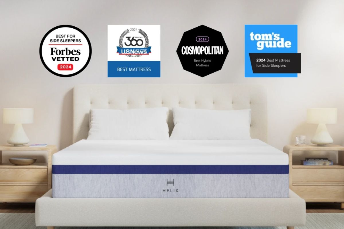 Helix Midnight mattress with awards highlighting brand reputation during return and refund process