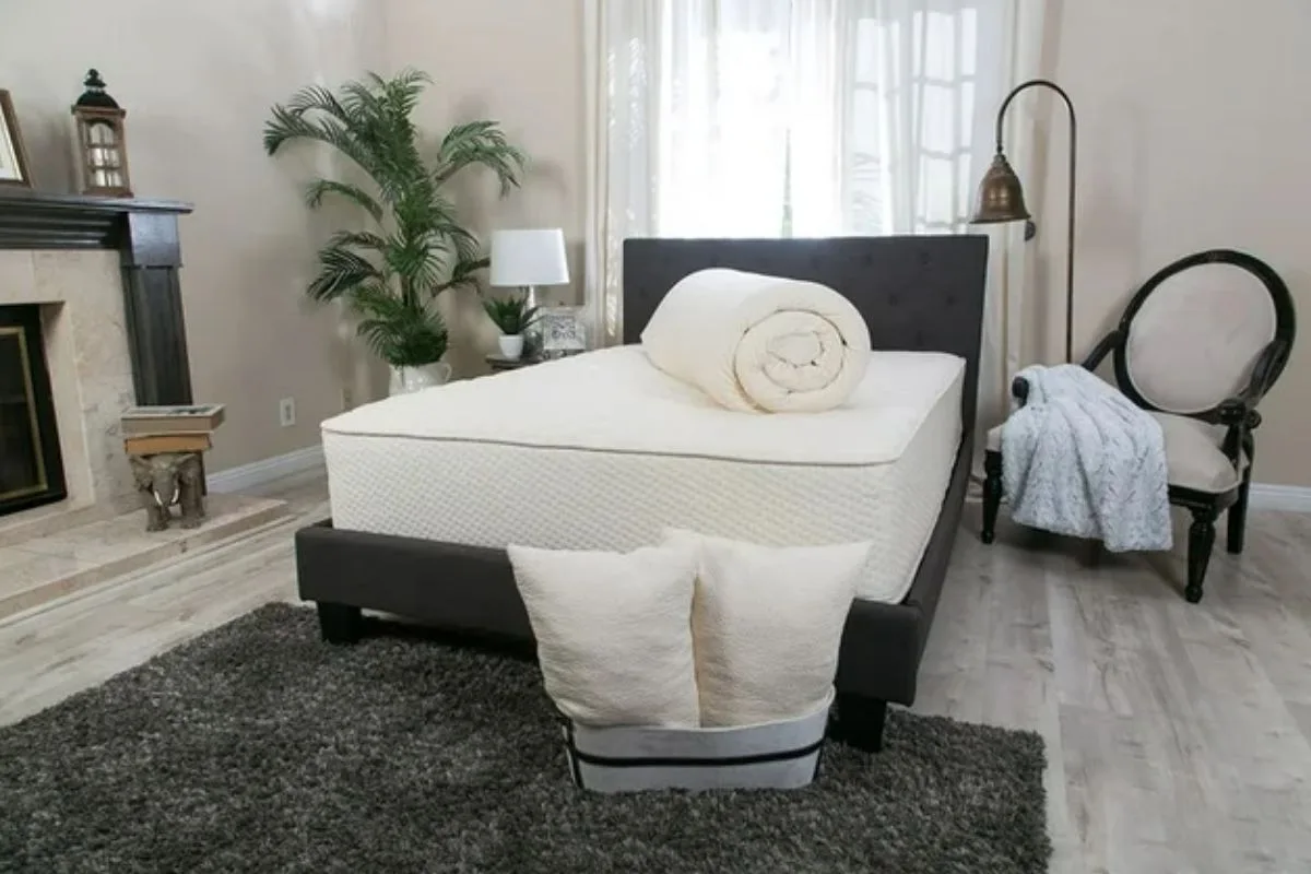 Who Makes a Split Cal King Mattress? Split California king mattress in bedroom highlighting dual comfort layers and setup