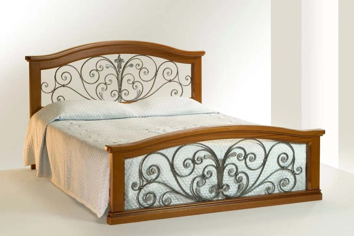 King size bed length example showing full mattress size on decorative bed frame