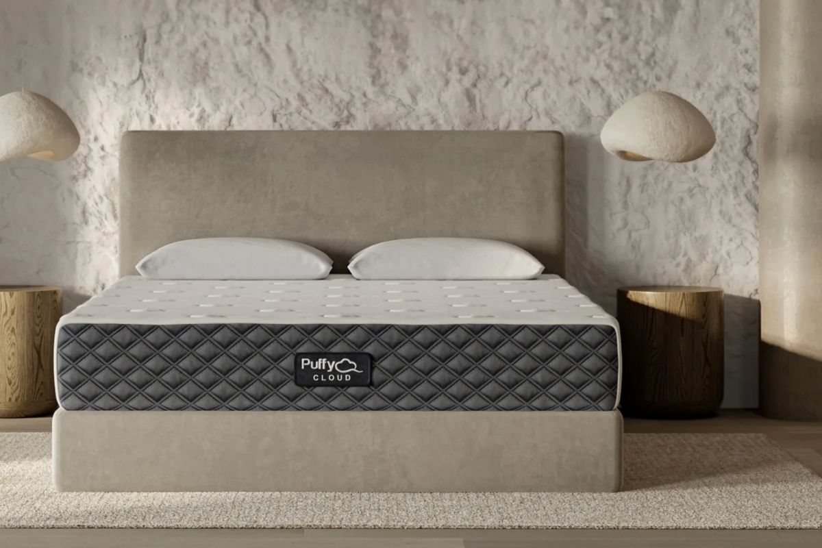 Puffy Cloud Mattress on bed showing clean design and materials used for safety and comfort