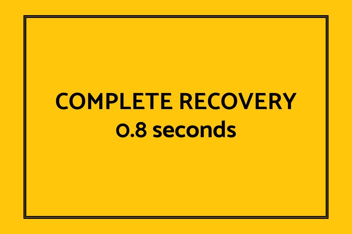 Completely recovered 0.8 seconds.