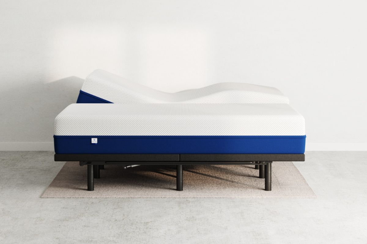 What is a Partial Split King Mattress? Adjustable bed base with partially split king mattress showing independent head elevation on each side
