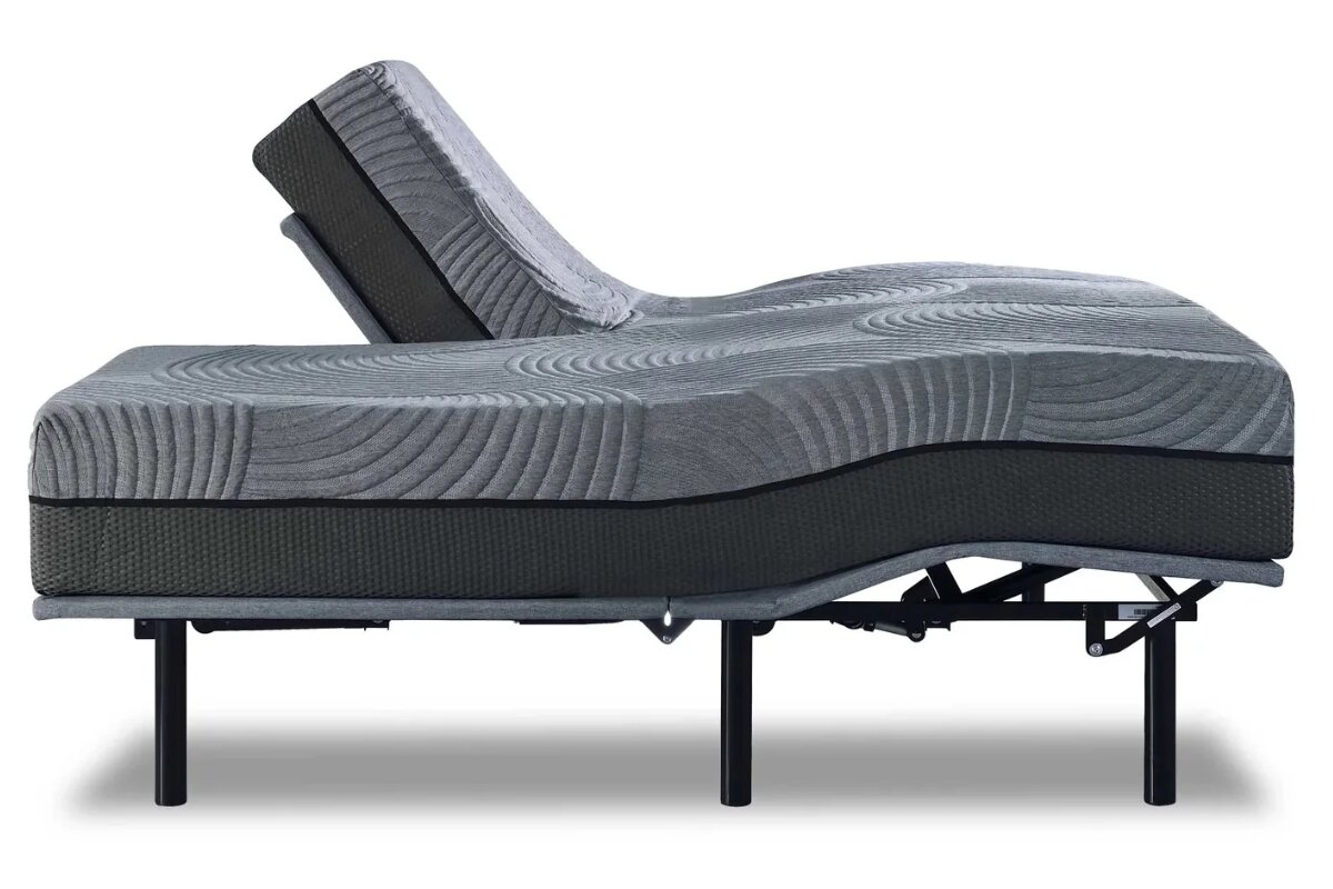 adjustable split california king mattress with raised head and foot sections