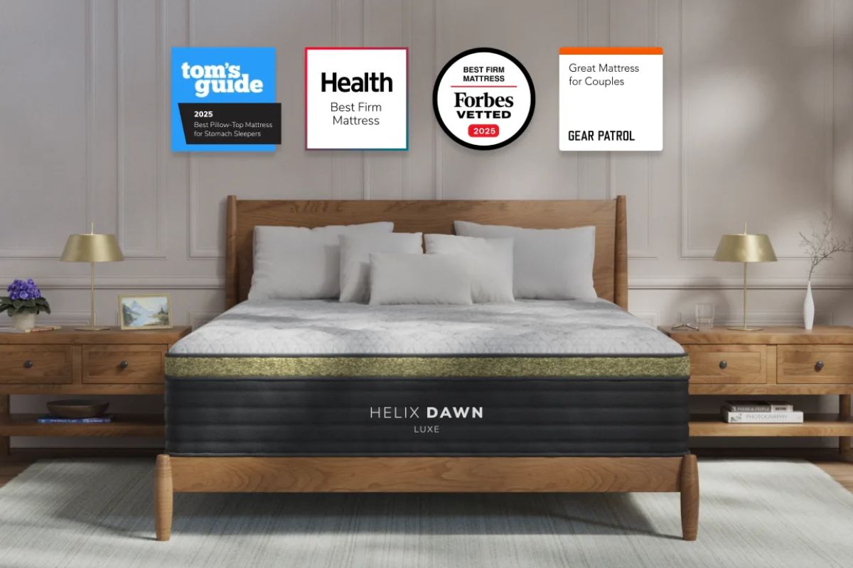 The Helix Dawn Luxe with accolades from Tom's guide, Health, Forbes vetted and Gear Patrol.