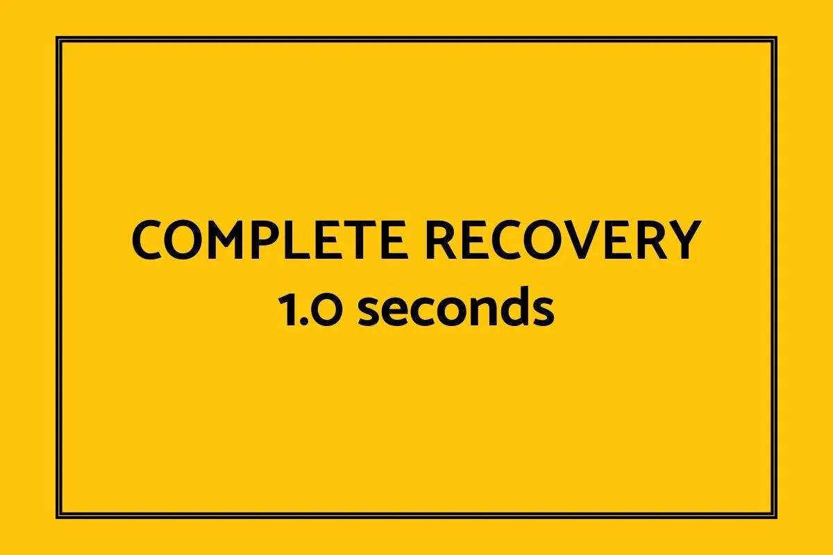 Complete recovery 1.0 seconds.