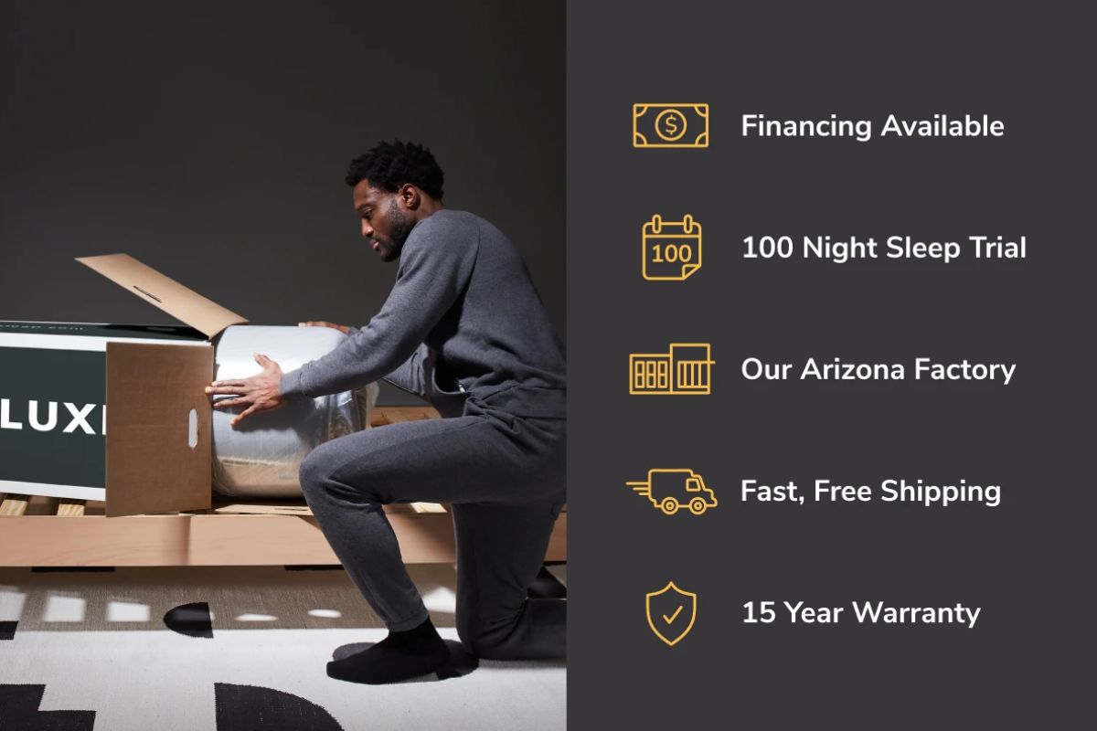 Unboxing Helix Dawn Luxe mattress showing safe packaging, delivery, and setup process