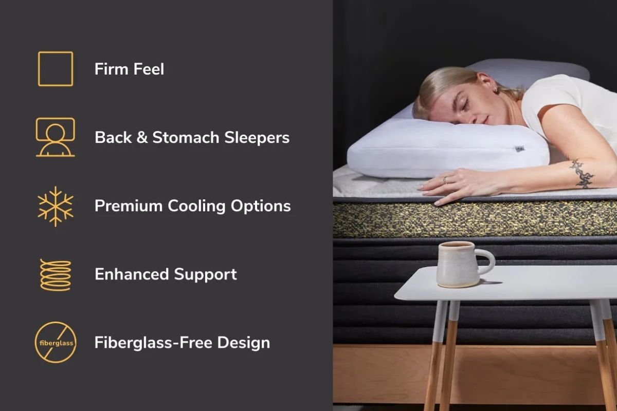 Helix Dawn Luxe features list showing firm feel, cooling, and support based on real user experiences