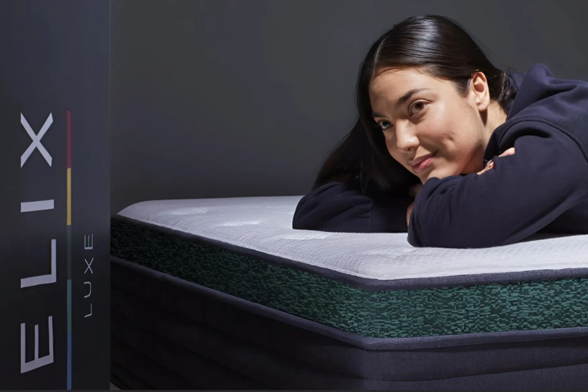 User lying on Helix Twilight Luxe mattress testing comfort during trial period