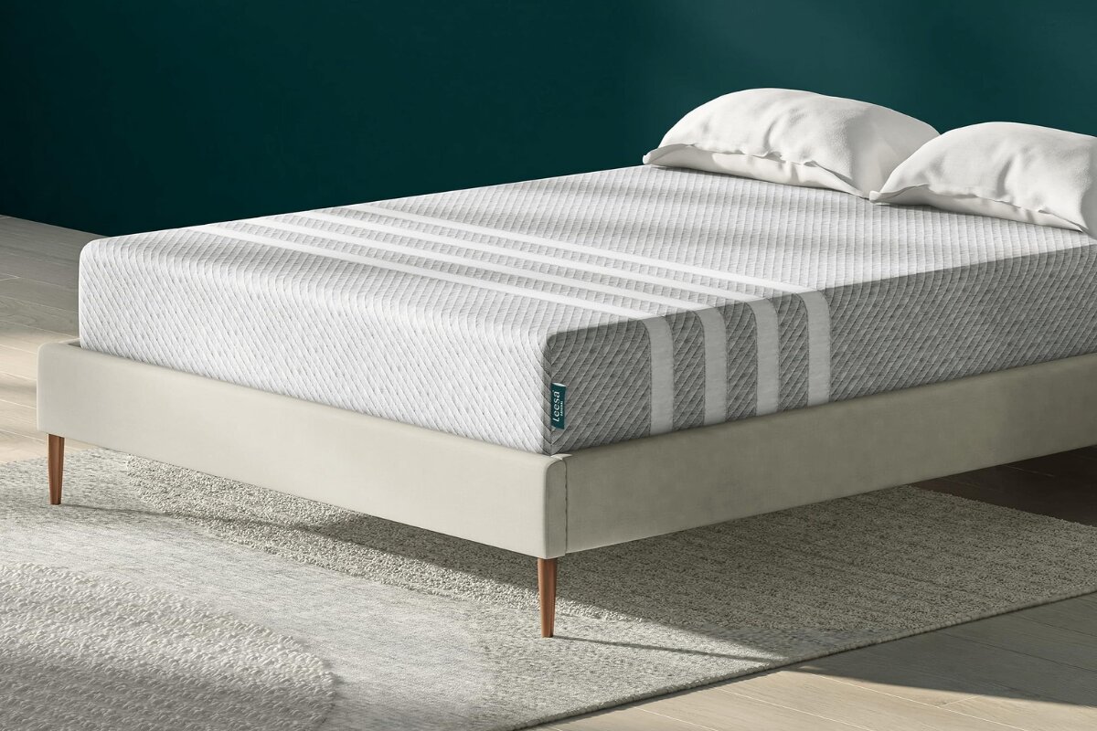 A Leesa Original Mattress on a bedframe.
