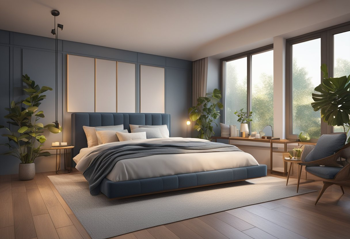 A modern, airy bedroom designed to support good sleep hygiene and promote quality rest.