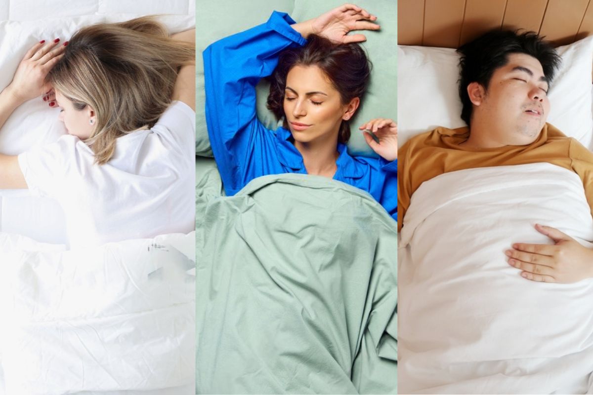 Different sleep positions on mattresses demonstrating how firm and plush mattresses support various sleeping styles