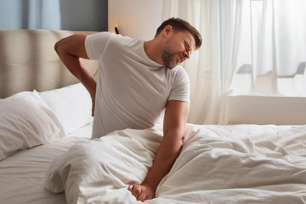 5 Reasons Why a Firm Mattress May Be Hurting Your Back Sleeper experiencing back discomfort after waking up on an overly firm mattress