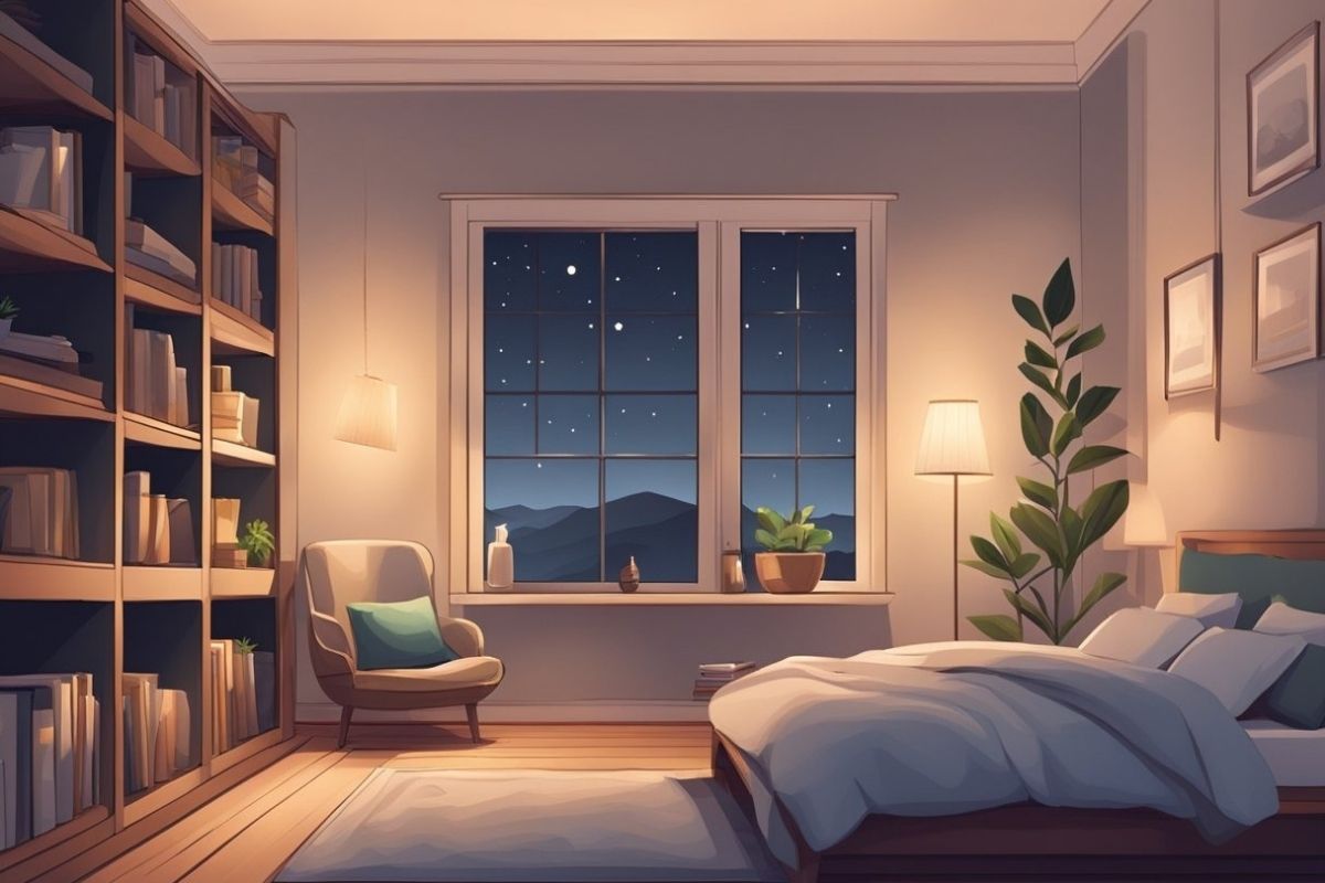 How to Sleep Better: Proven Tips to Improve Sleep Quality Quiet nighttime bedroom setup designed to promote relaxation and improve sleep quality naturally