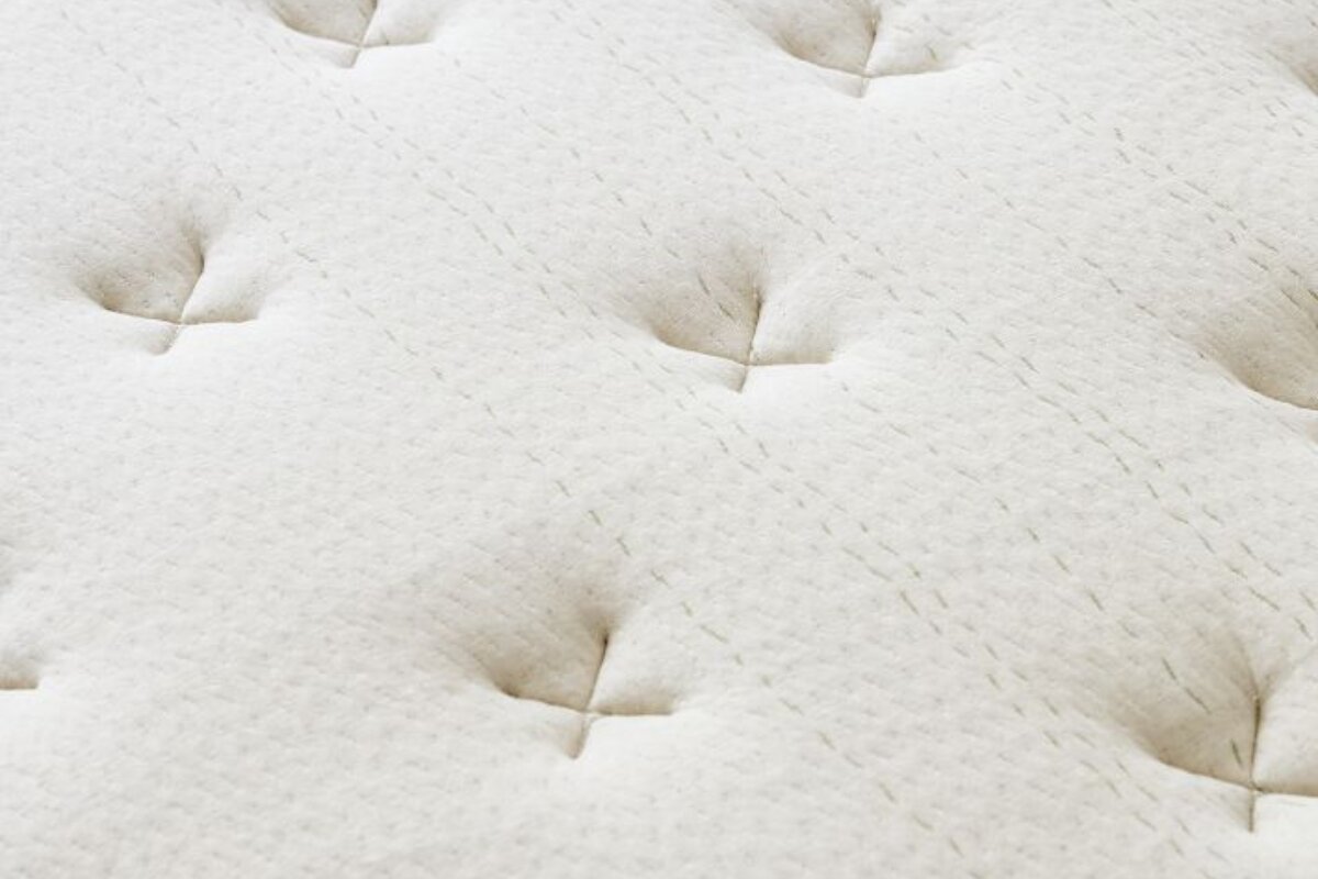 A close up of a mattress cover.