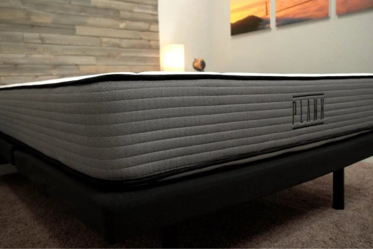 plank mattress on a platform bed in a bedroom showcasing its low-profile design and firm support