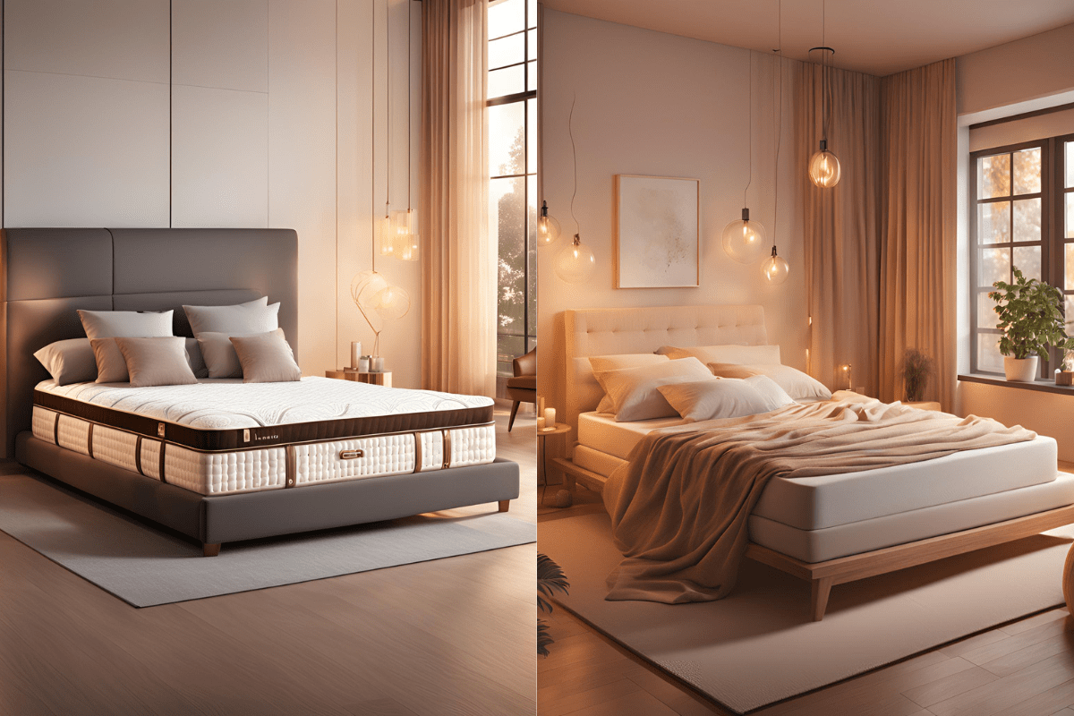 Ultra plush vs medium mattress comparison in modern bedrooms highlighting differences in cushioning, support, and sleep comfort