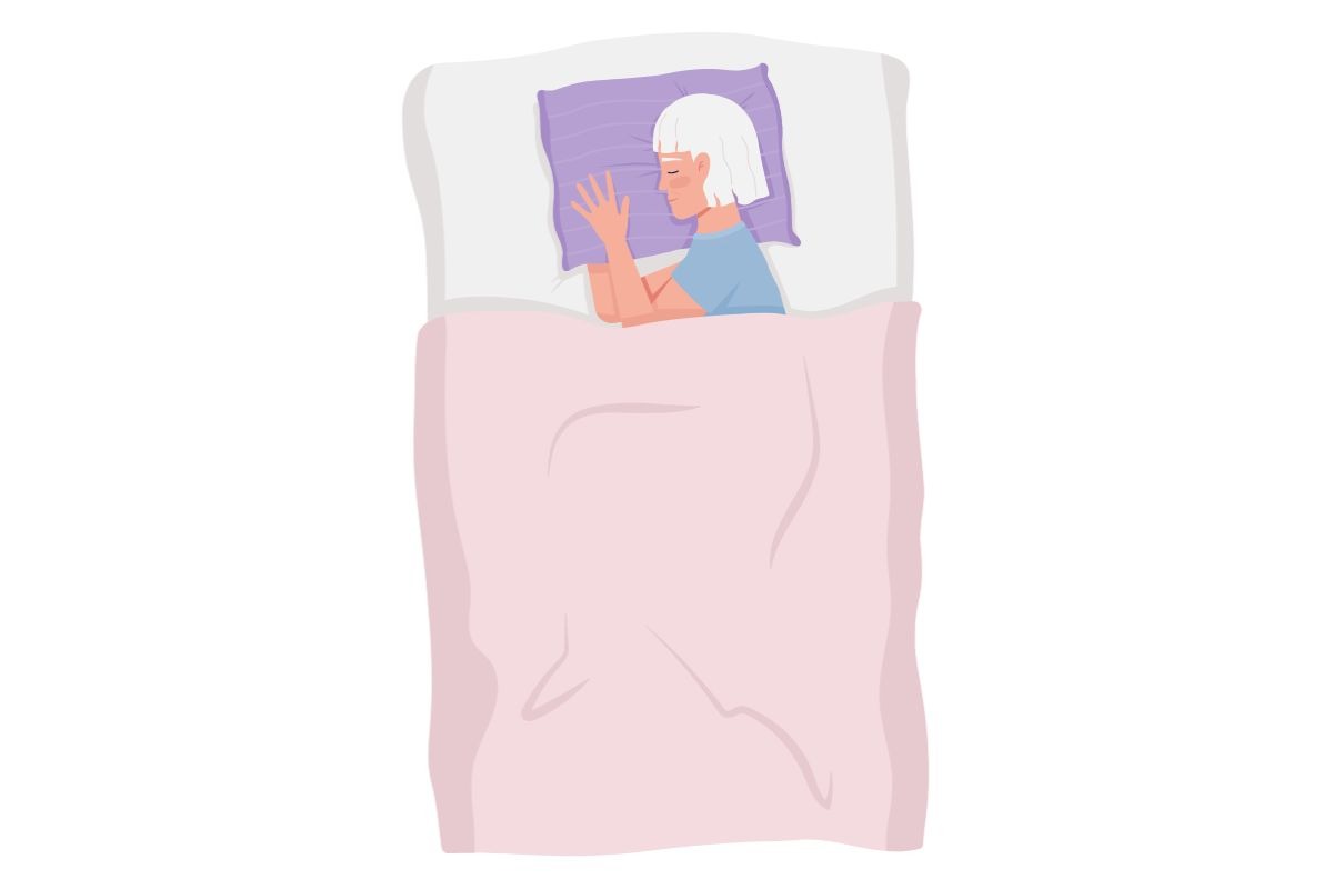 What Is a Soft Mattress? Illustration of a side sleeper on a pillow demonstrating the sleep positions that often benefit most from a soft mattress