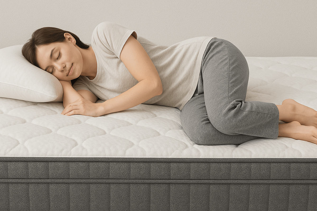 Woman Sleeping on Her Side what does a medium firm mattress feel like
