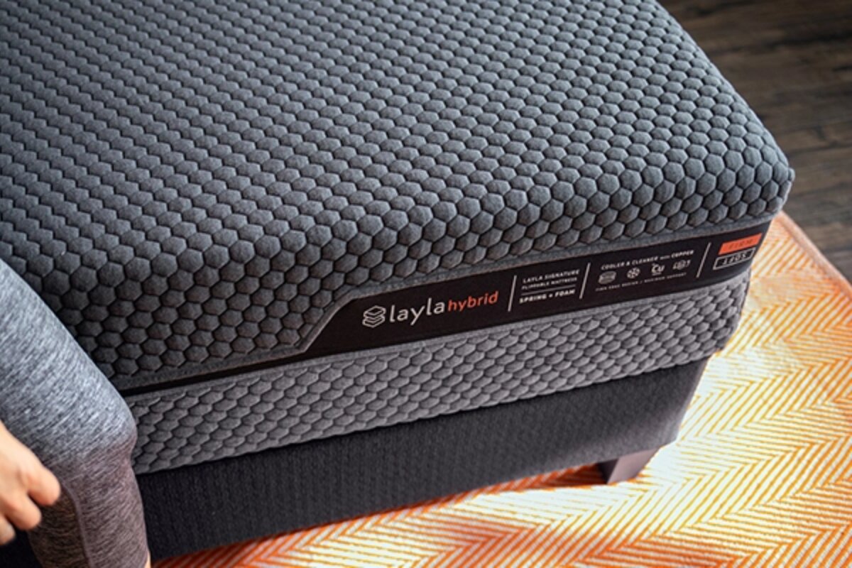 Close up of the Layla Hybrid Mattress.