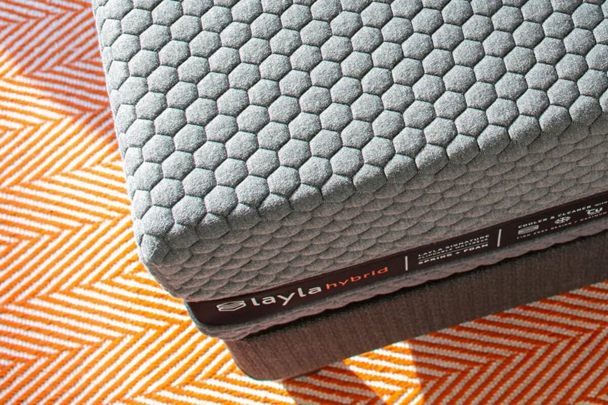 Close up of the Layla Hybrid Mattress.