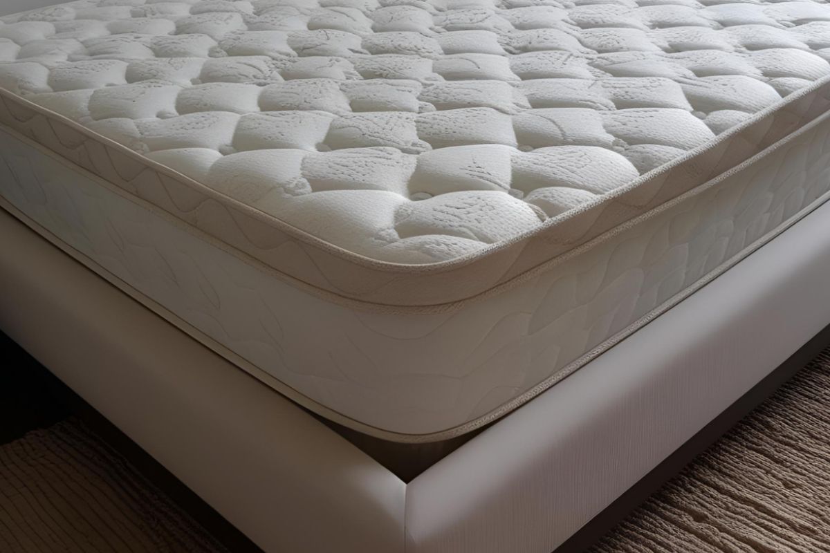 Sagging mattress with visible body impressions showing a common sign that it may be time to replace your mattress