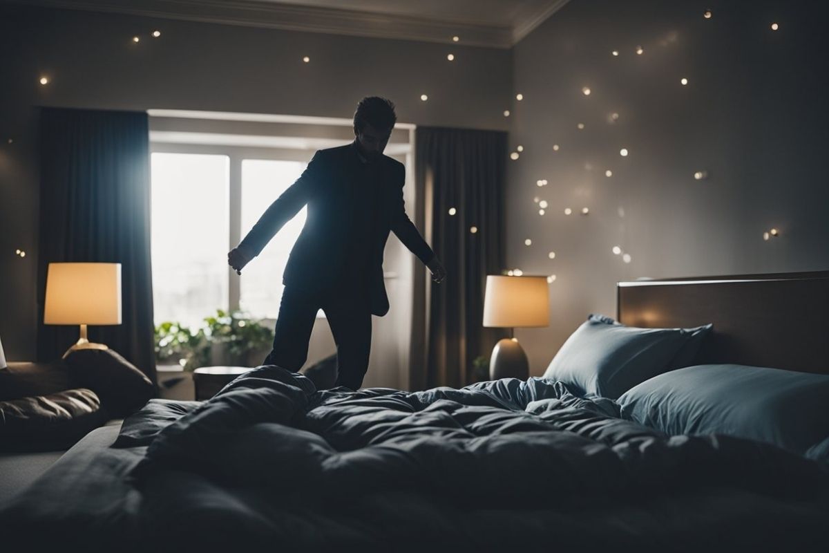Person struggling to sleep at night showing how poor sleep habits may increase the risk of illness and fatigue