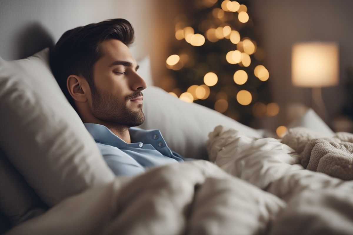 Man sleeping peacefully in bed showing how quality sleep supports immune system health and recovery