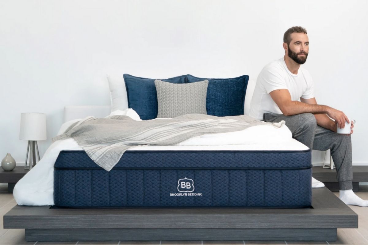 Sleep and Mental Health: How Does Sleep Affect Mental Health Brooklyn Bedding mattress in a bedroom setting, representing how a supportive mattress can contribute to better sleep and mental well-being