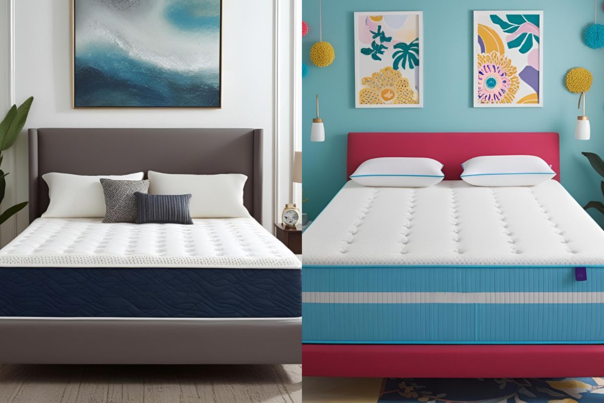 Medium firm vs medium soft mattress comparison showing differences in support, cushioning, and comfort levels