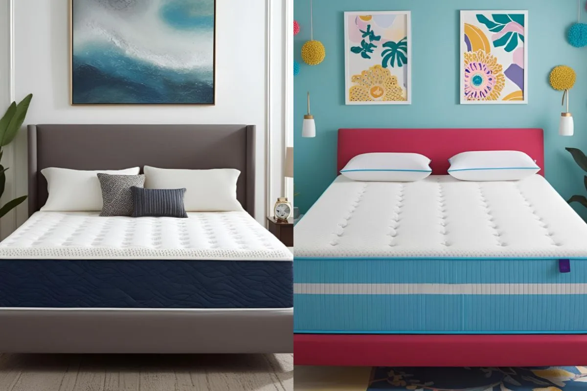 Medium firm vs medium soft mattress comparison showing differences in support, cushioning, and comfort levels