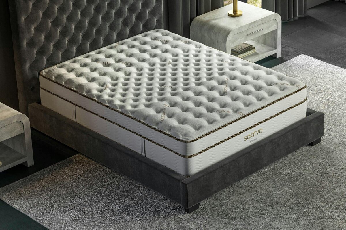 An overhead view of the Saatva HD Mattress.