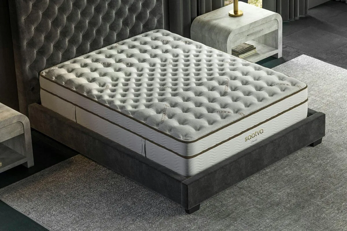 An overhead view of the Saatva HD Mattress.
