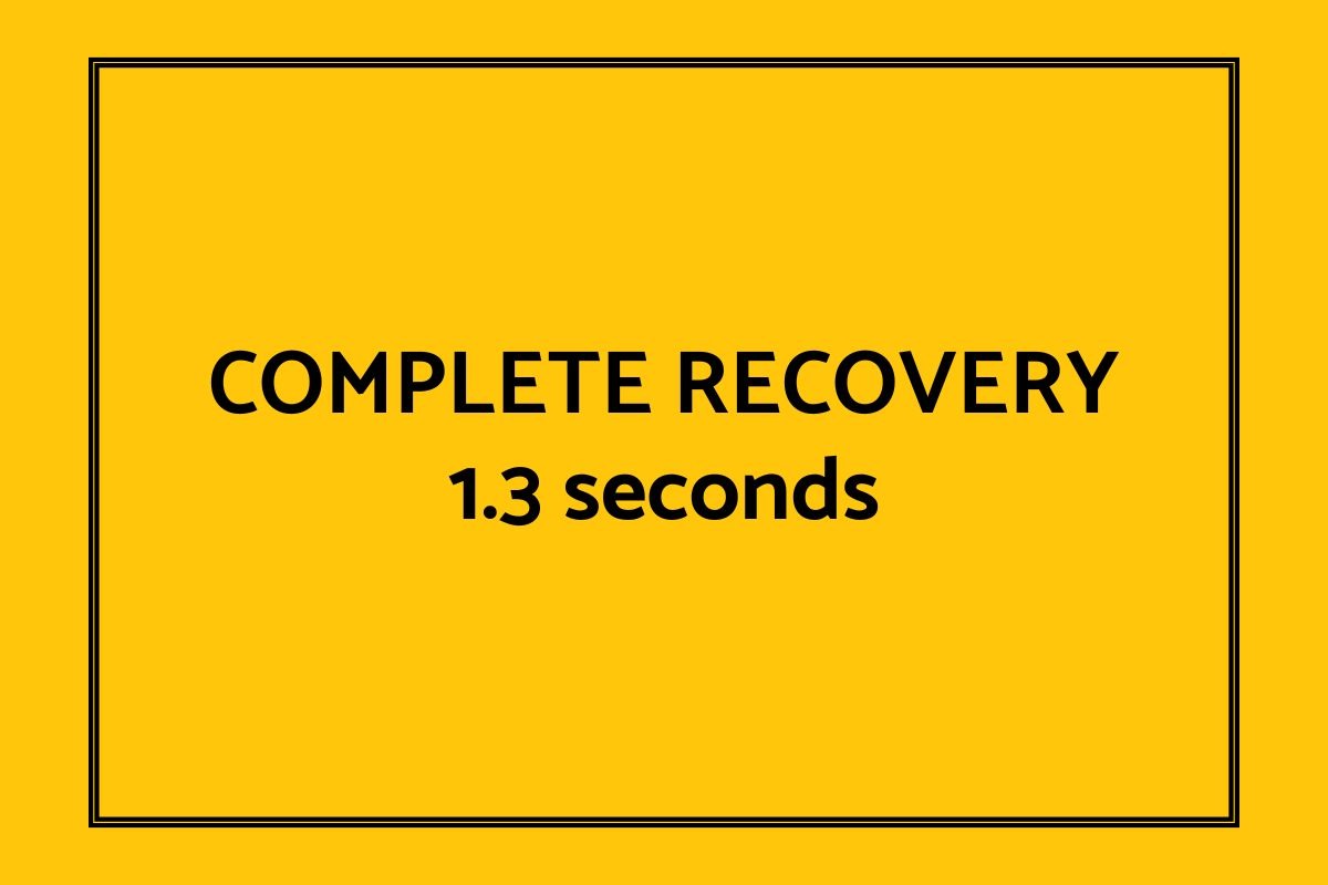 Completely recovered 1.3 seconds.