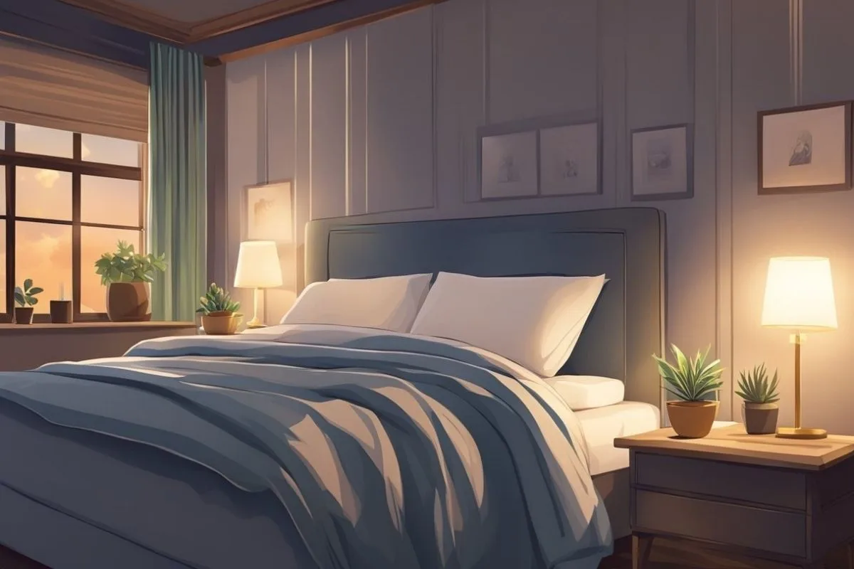 Can’t Sleep? Tips and Remedies to Get Some Sleep Cozy bedroom with soft lighting and a comfortable bed creating an ideal sleep environment