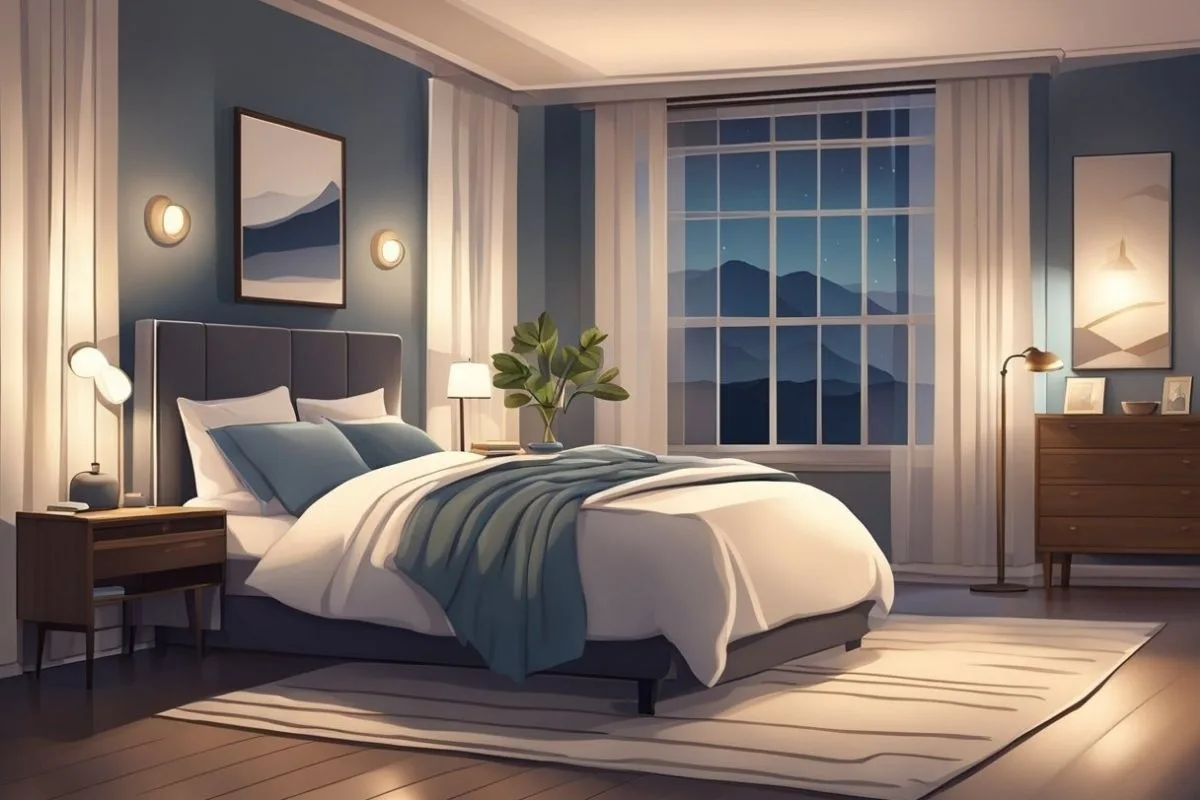 Dementia and Sleep: Understanding the Connection and Improving Rest Peaceful bedroom at night illustrating a calm sleep environment that may support better rest for people with dementia