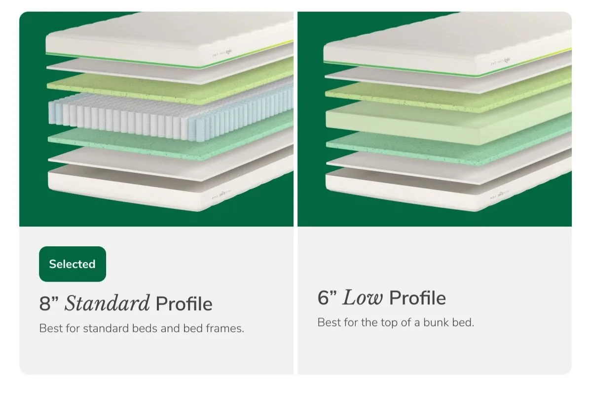 The available profiles of Helix Kids mattress: 8
