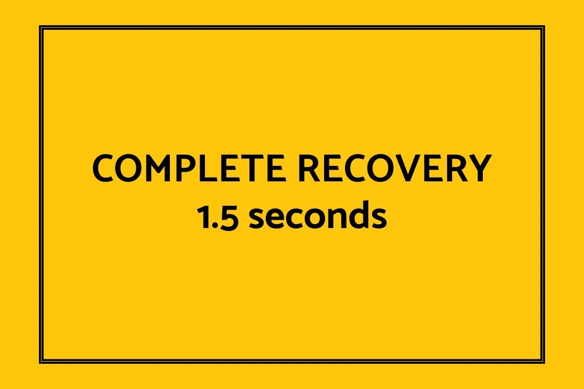 Complete recovery 1.5 seconds.