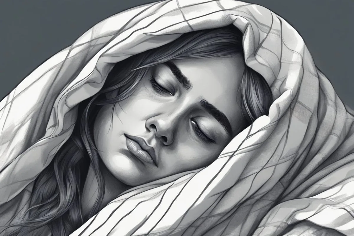 Sleep Deprivation: Causes, Effects, and Solutions for Better Sleep Close-up of a tired woman sleeping under blankets representing exhaustion caused by lack of sleep