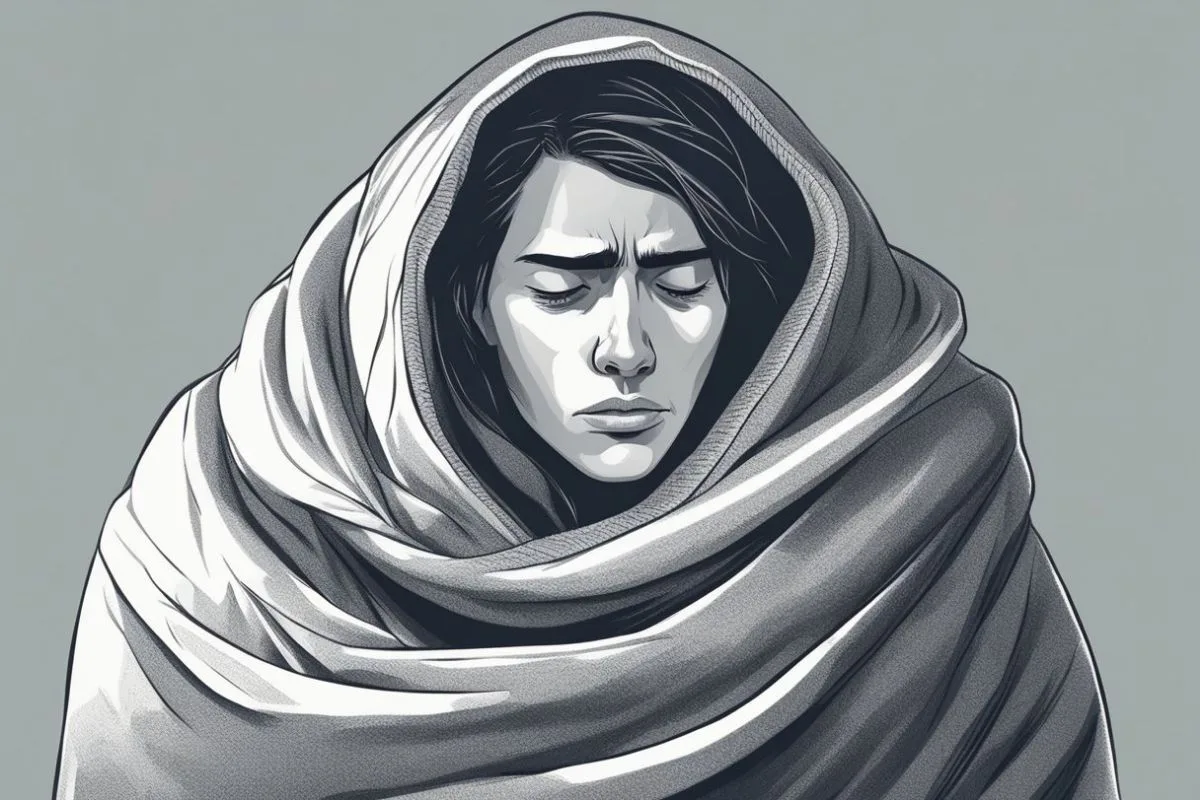 Sleep Deprivation: Causes, Effects, and Solutions for Better Sleep Tired woman wrapped in a blanket representing fatigue, stress, and the effects of insufficient sleep