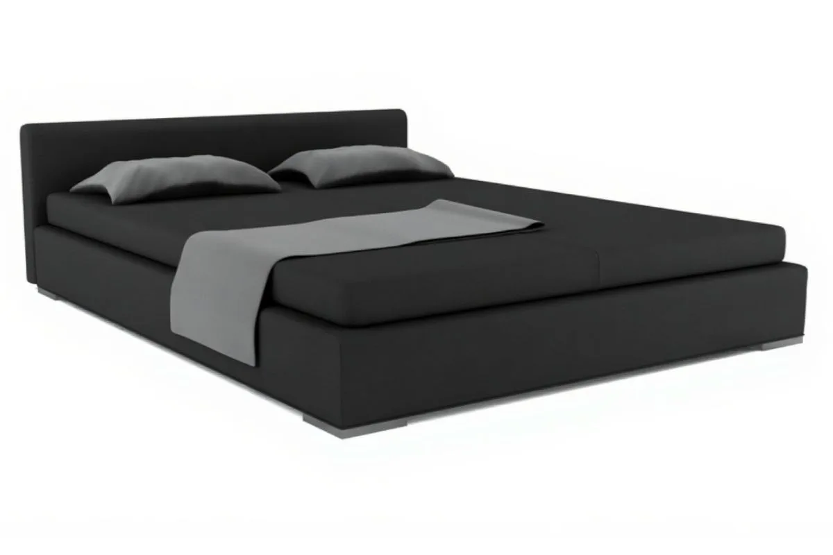 Does a Hybrid Mattress Need a Box Spring? Low-profile platform bed with a hybrid mattress, showing how modern bed frames can replace the need for a box spring