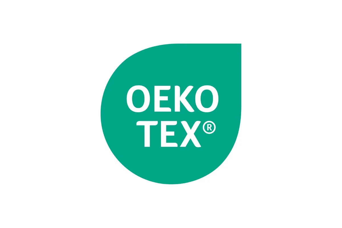 oeko tex certification logo indicating tested textiles free from harmful substances