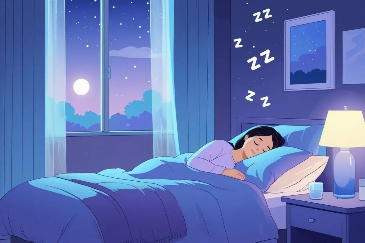 How Much Sleep Do I Need? Expert-Recommended Hours by Age Woman sleeping comfortably in a dark bedroom, representing recommended sleep duration for overall health and recovery