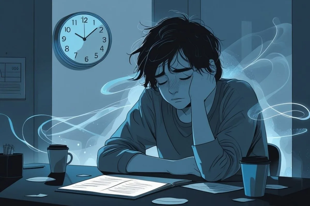 How Much Sleep Do I Need? Expert-Recommended Hours by Age Sleep-deprived person working late at night, highlighting the effects of not getting enough sleep
